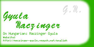 gyula maczinger business card